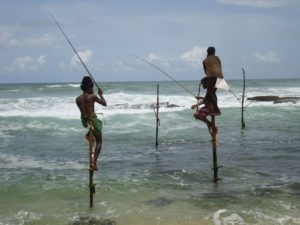 Koggala fisherman stick sea beach